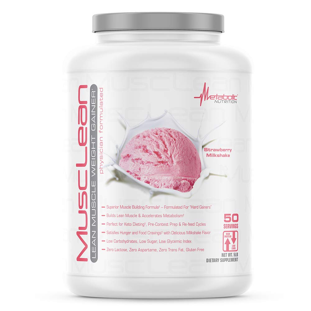 Metabolic Nutrition Musclean strawberry milkshake bottle for a convenient high‑protein meal replacement