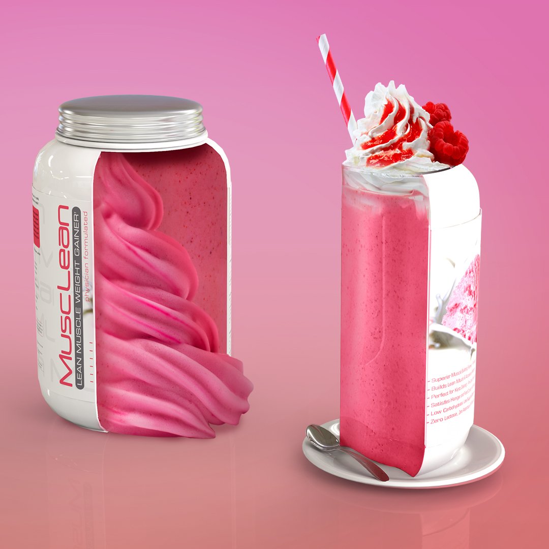 Musclean vanilla milkshake cup illustrates easy on‑the‑go protein boost