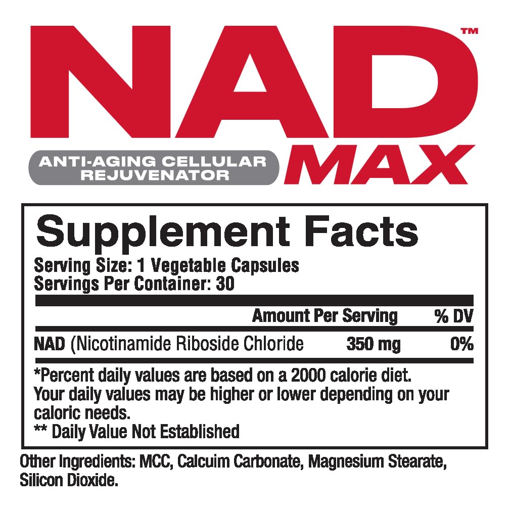 NAD MAX capsules ready for daily supplementation and energy support.