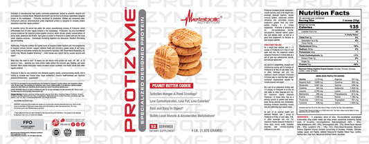 Metabolic Nutrition Protizyme powder with enzyme coating suggests easier digestion.