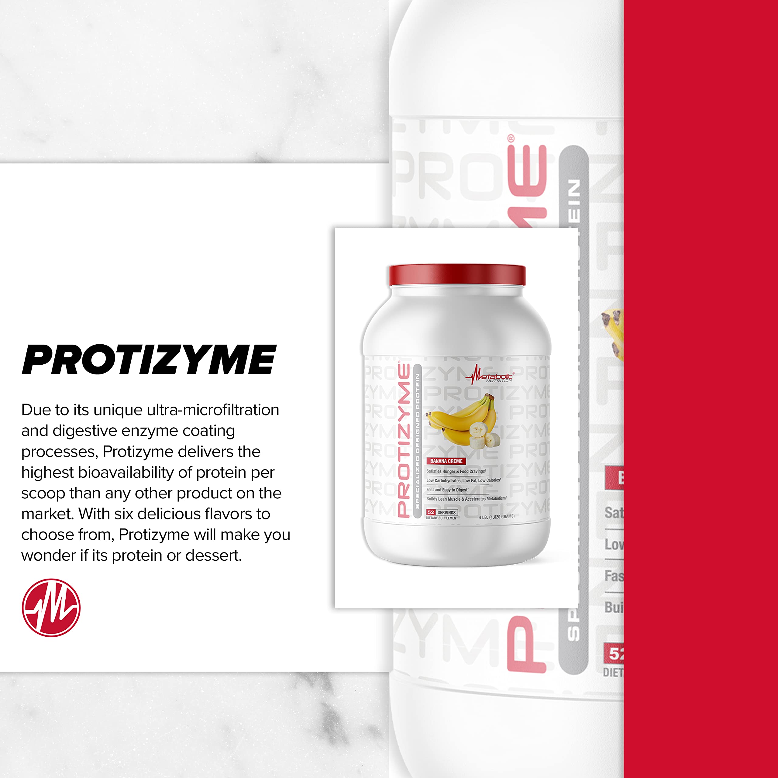 Metabolic Nutrition Protizyme scoop demonstrates precise portioning and quick mixing.