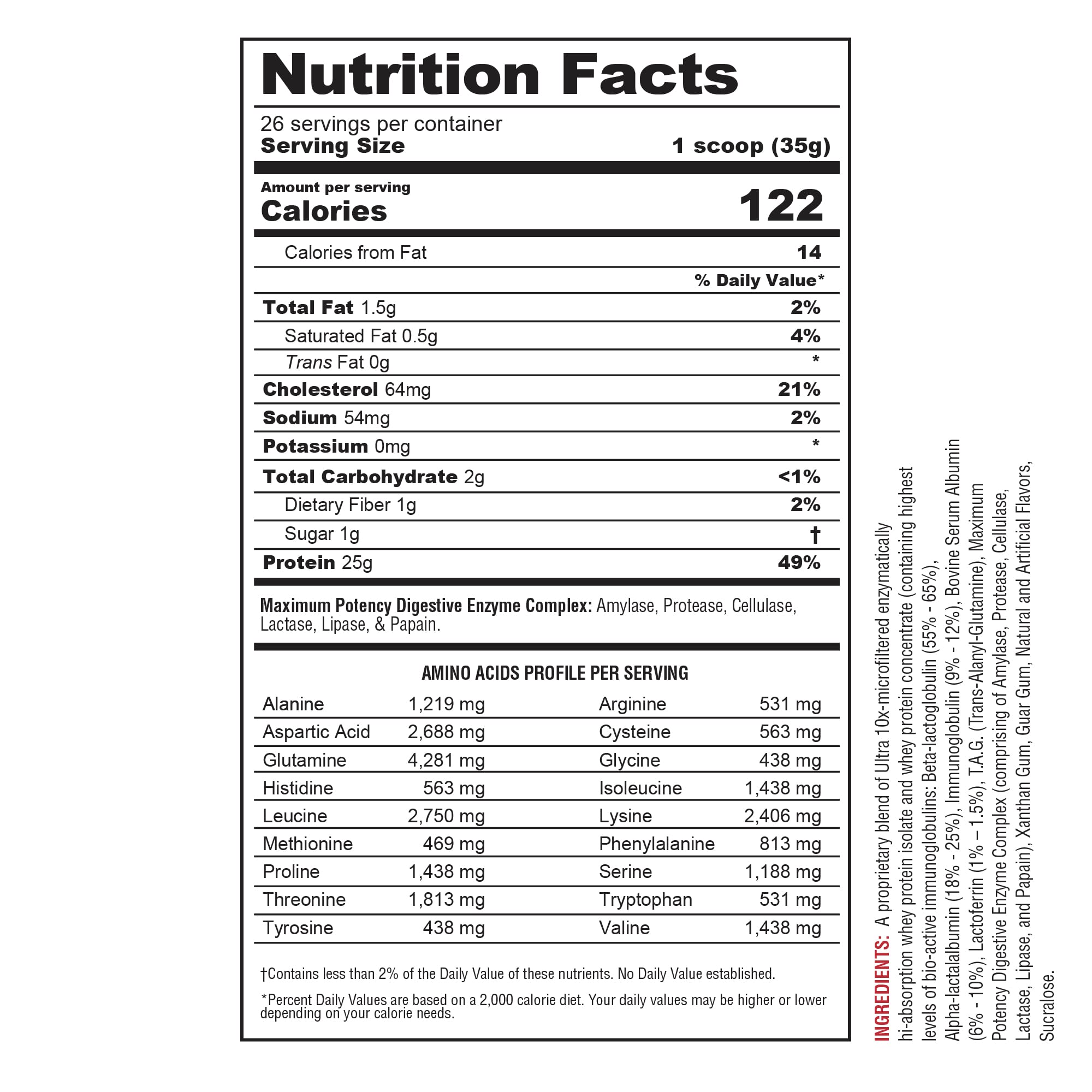 Protizyme whey powder tub highlights a high protein base for workouts