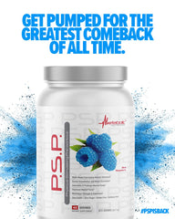 Metabolic Nutrition PSP mixed in shaker showcases blue raspberry flavor for refreshing sessions