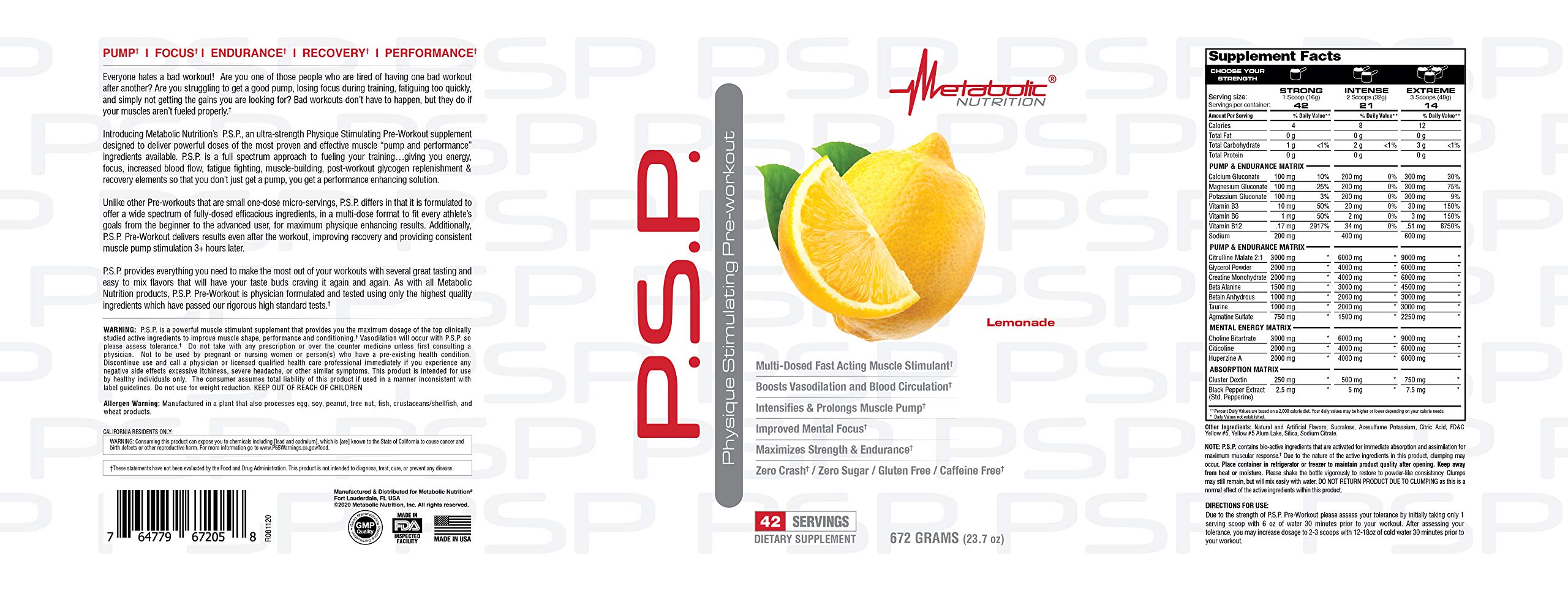 Metabolic Nutrition PSP Physique PreWorkout scoop with powder for fast-acting performance support.