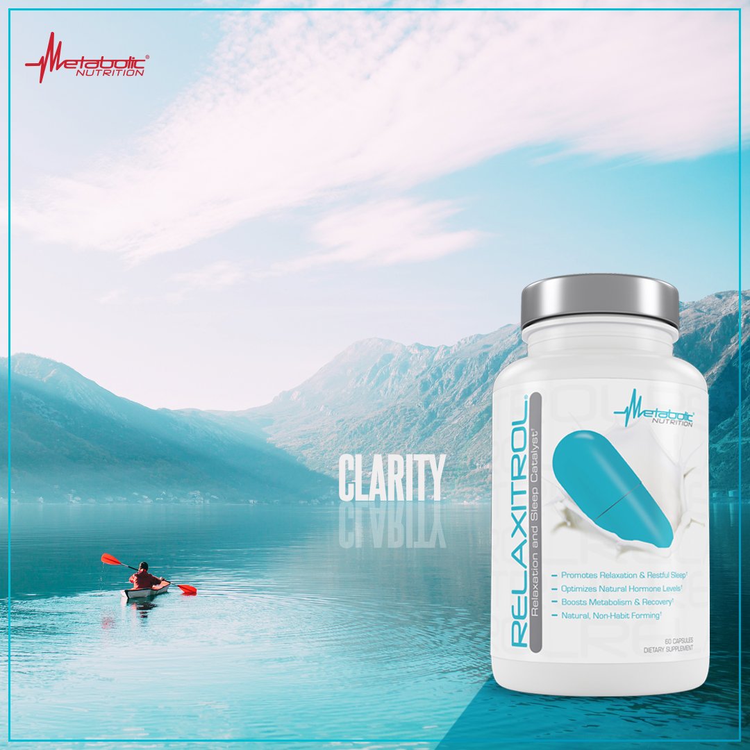 Metabolic Nutrition Relaxitrol packaging box for easy, quick bedtime routine.