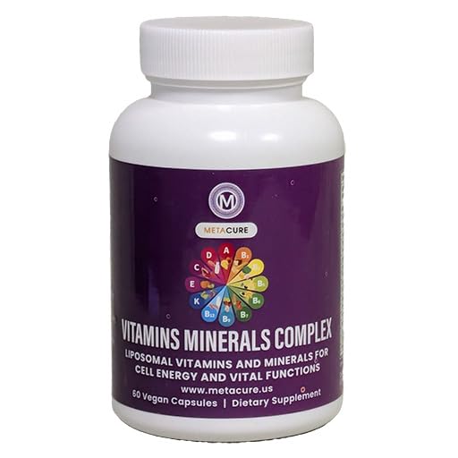 Metacure Vitamins Minerals Complex bottle highlighting liposomal delivery for optimized absorption