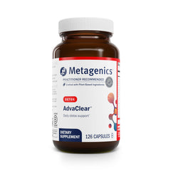 Metagenics AdvaClear bottle front view for daily detox support.