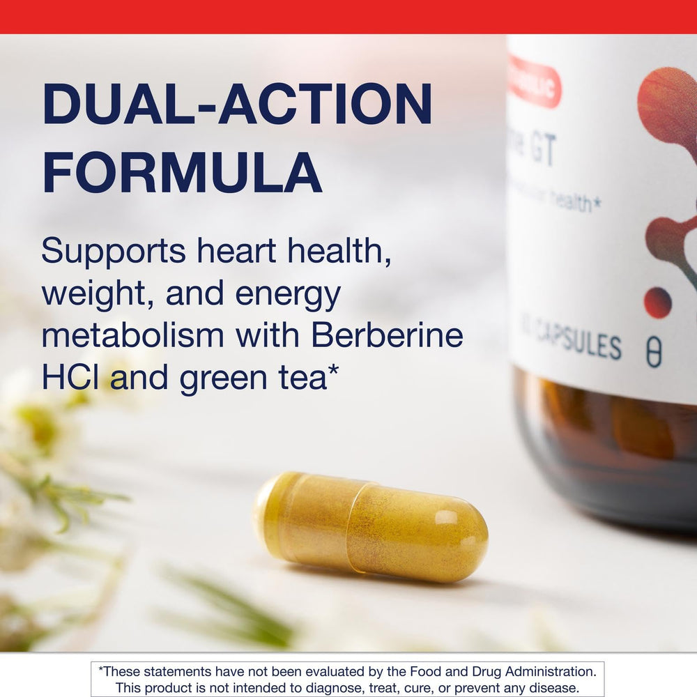 Metagenics Berberine GT with decaf green tea extract for caffeine-sensitive users.