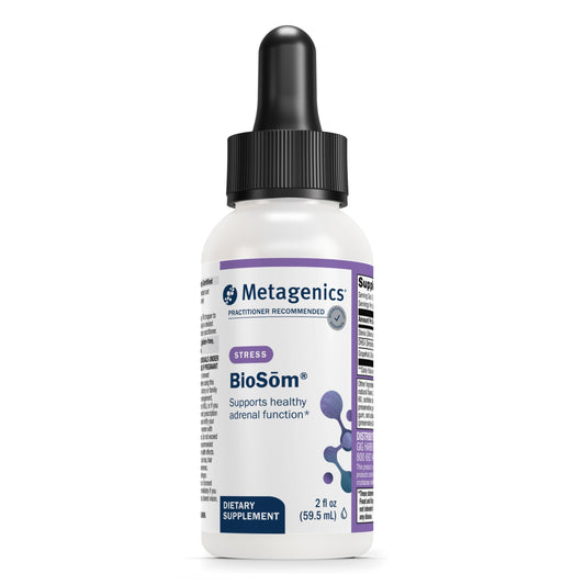 Metagenics BioSom liposomal DHEA dropper for easy, precise dosing.