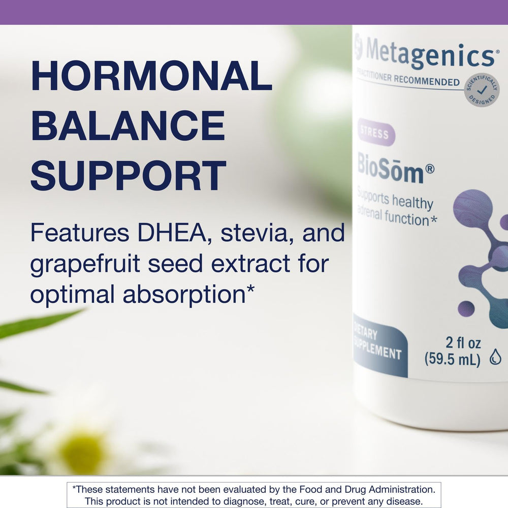 Metagenics BioSom stevia sweetener closeup for natural flavor.