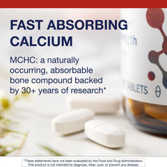 Calcium and phosphorus content highlighted on label for the Metagenics bone formula.