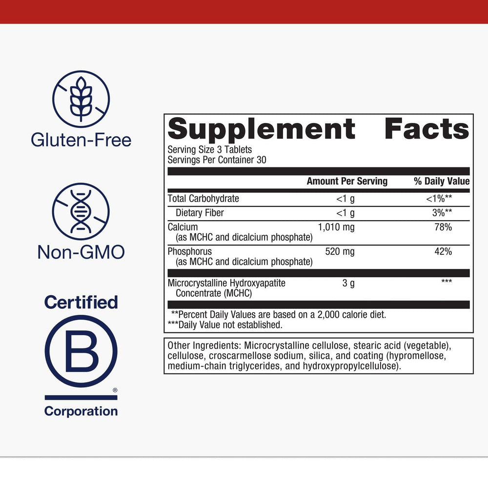 Mineral blend with magnesium shown with tablets for bone wellness.