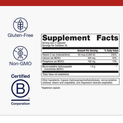 Calcium and phosphorus mineral trio visual associated with Bone Builder Plus.