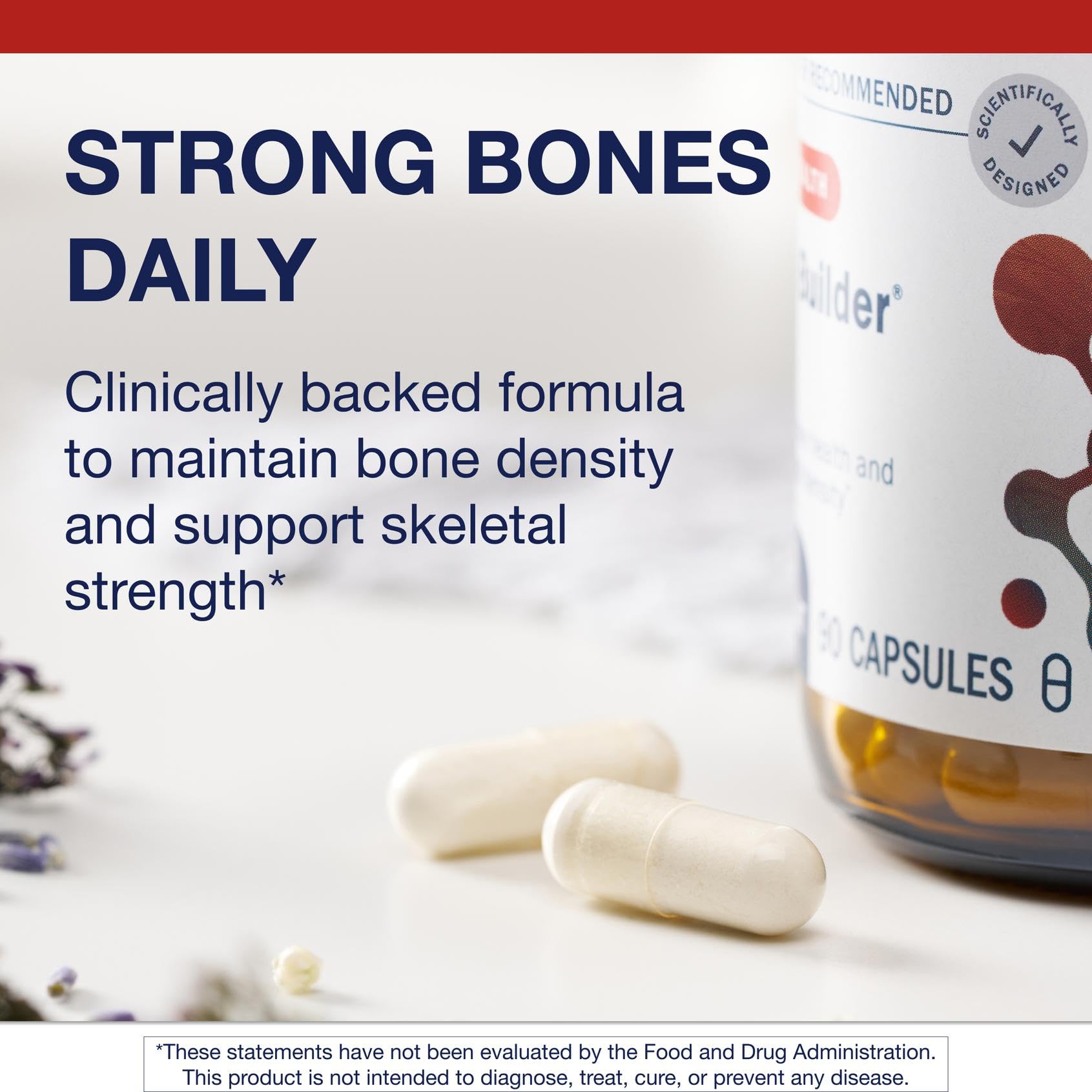 Vitamin D3 2000 IU bottle highlighting calcium absorption support from Metagenics.