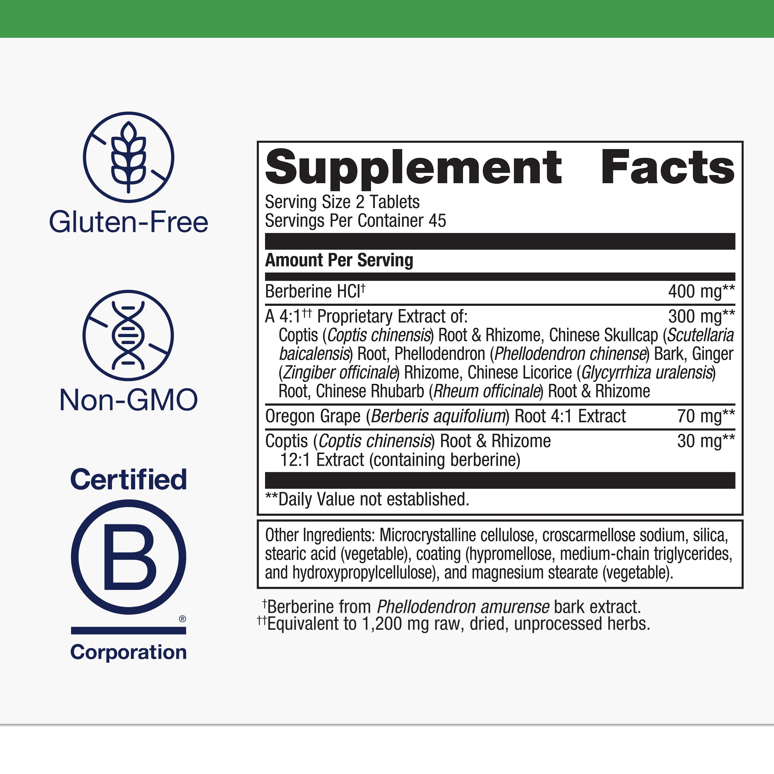 Metagenics CandiBactin-BR bottle label emphasizes Oregon grape and coptis root content