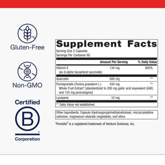 Metagenics CardioLux HDL pomegranate extract image highlights natural ingredients for heart health