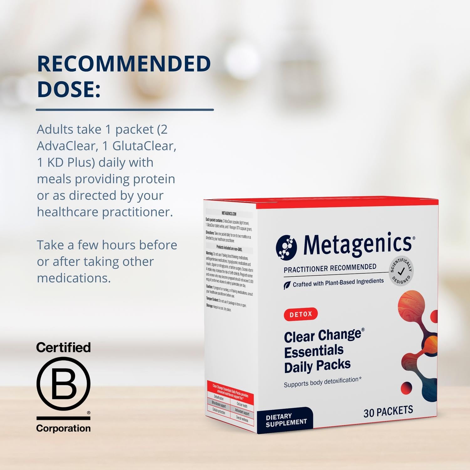 Metagenics Clear Change Daily Essentials fiber and prebiotics aiding digestion