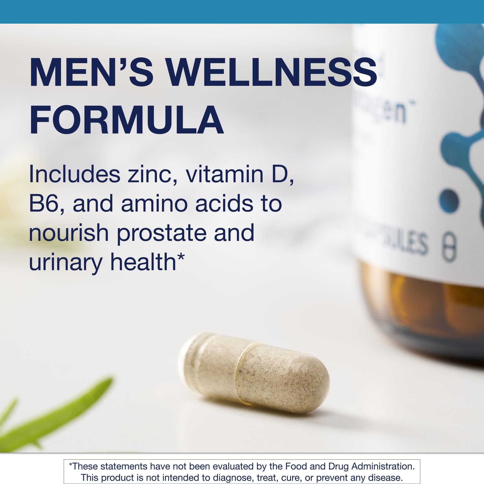 Metagenics Concentrated Ultra Prostagen label highlights Non-GMO and gluten-free quality