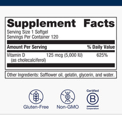 Non-GMO and gluten-free Metagenics D3 with cGMP manufacturing.
