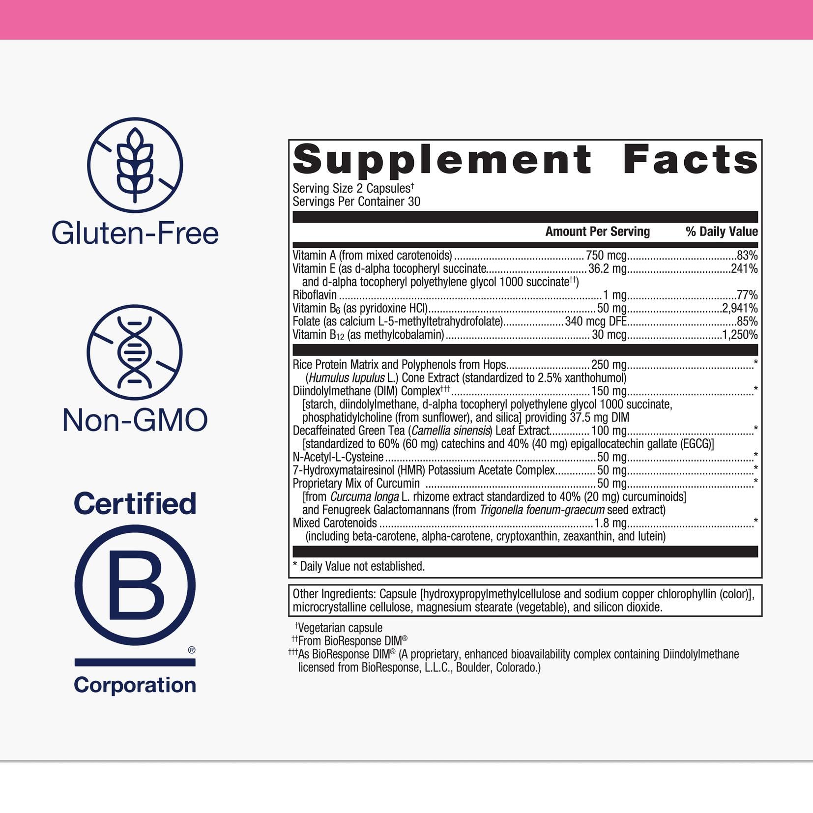 Metagenics EstroFactors bottle held for portable hormone support