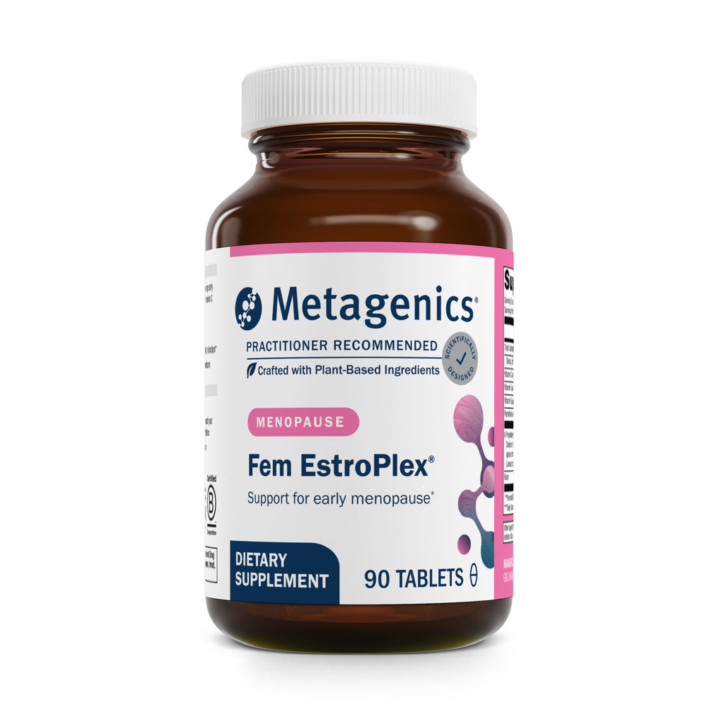 Metagenics Fem EstroPlex bottle front for early menopause support.