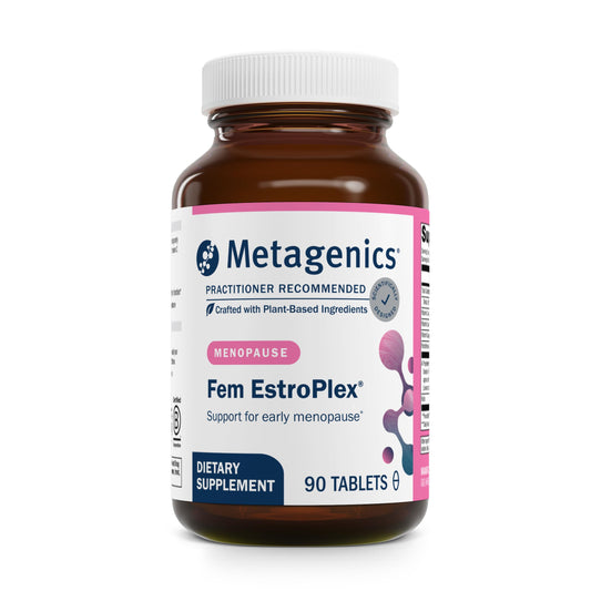 Metagenics Fem EstroPlex bottle front for early menopause support.