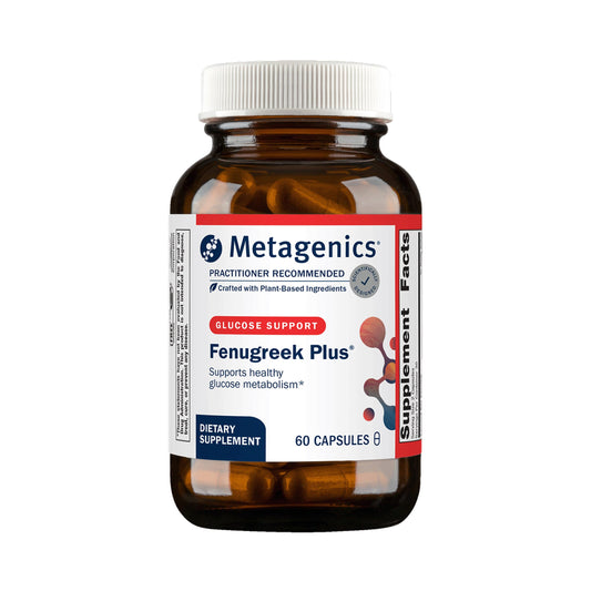 Metagenics Fenugreek Plus bottle front for potential metabolism support
