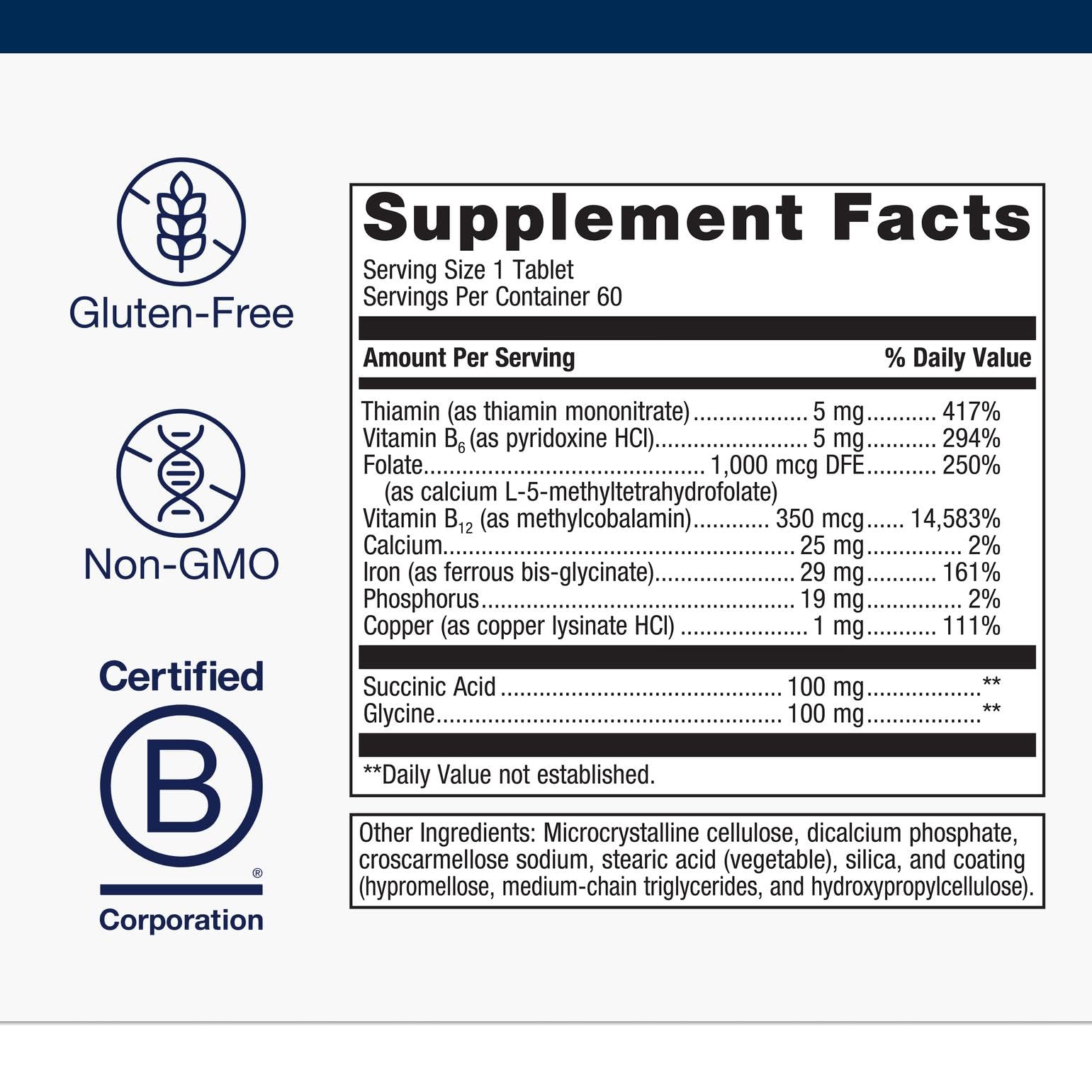 Hemagenics tablets pouring into hand, convenient daily iron supplement visual.