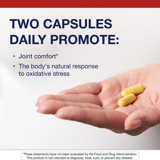 Metagenics Inflavonoid Intensive Care capsules close-up highlighting CurQfen curcumin