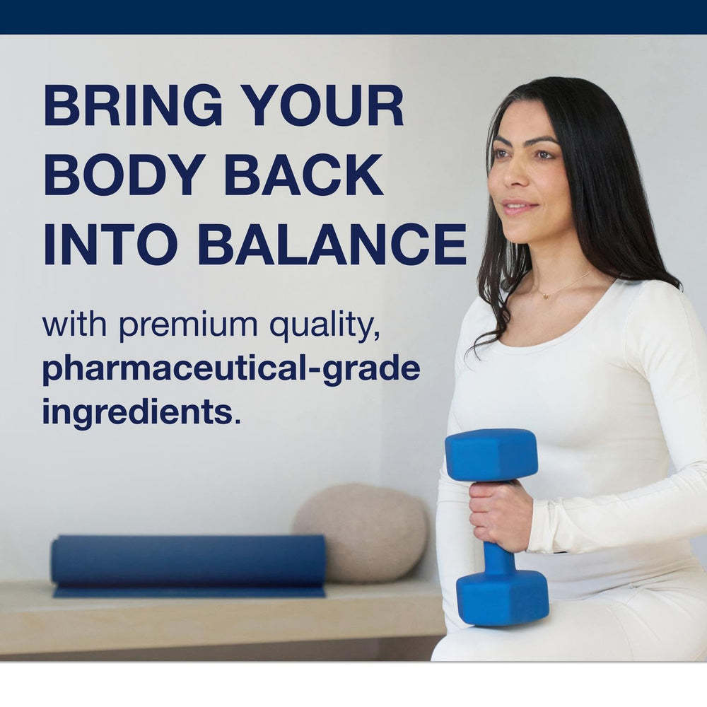 Metagenics Intrinsi B12-Folate with glass of water for easy daily use.