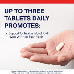 Metagenics Lipotain tablets close-up highlighting non-flush niacin for lipid balance