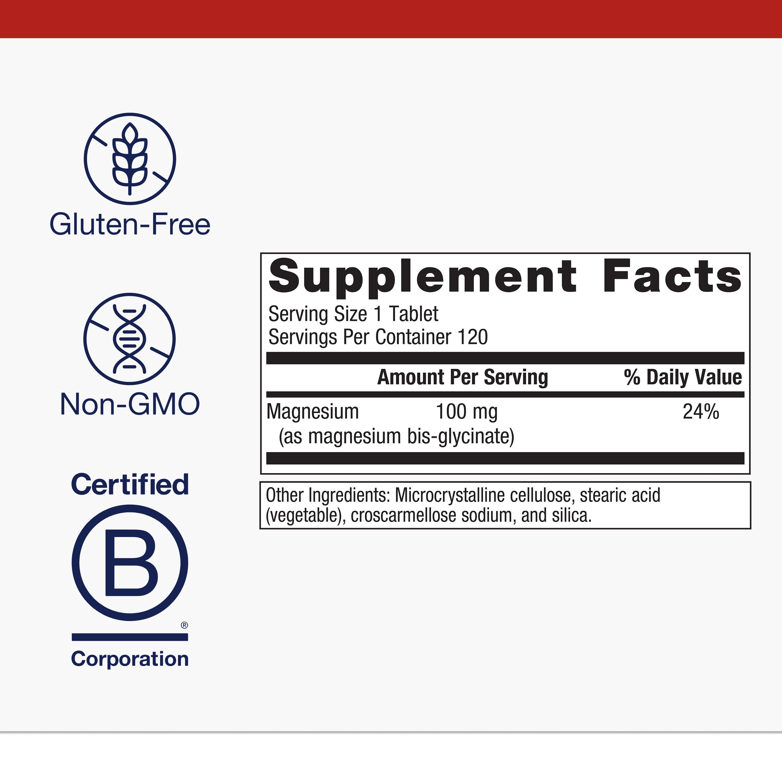 Metagenics Magnesium Glycinate dosage card illustrating fast absorption.