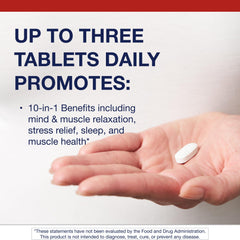 Metagenics Magnesium Glycinate tablets close-up for daily muscle comfort.