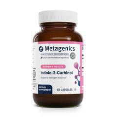Metagenics Meta Indole-3-Carbinol bottle front with capsules for estrogen balance