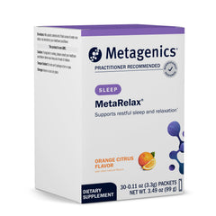 Metagenics MetaRelax magnesium powder jar for a soothing evening ritual and easy mixing