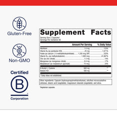 Metagenics MethylCare packaging box highlights non-GMO, gluten-free quality and testing.