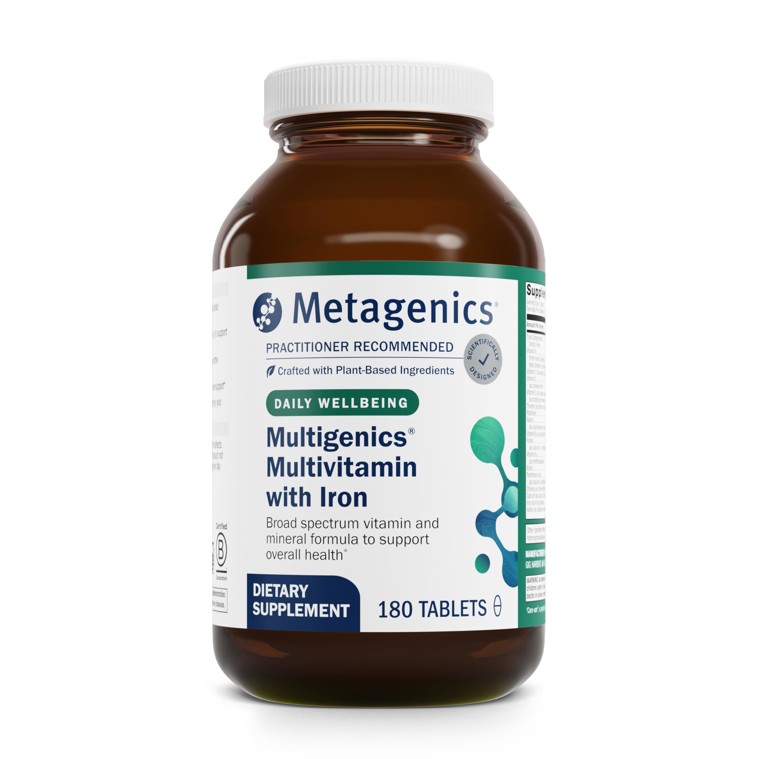 Metagenics Multigenics tablets in bottle supporting daily energy and wellness