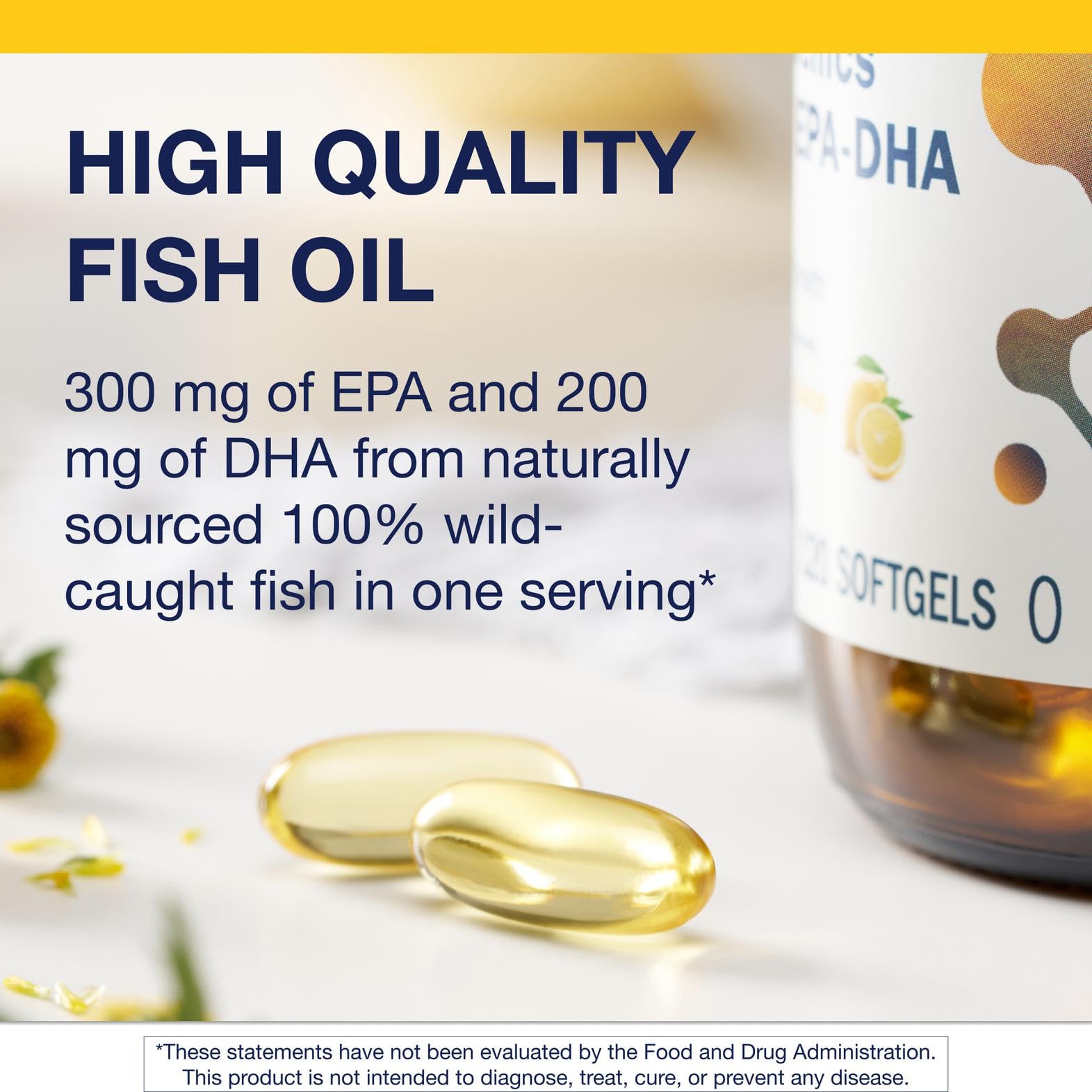 Metagenics OmegaGenics EPA-DHA 500 label detail highlighting purity and potency.