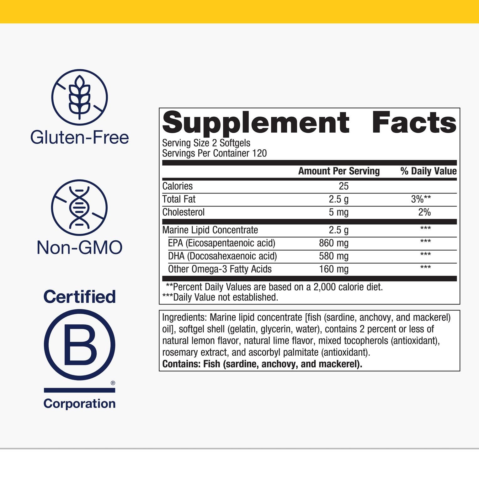Metagenics OmegaGenics lemon-lime oil flavor enhances daily intake