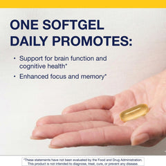 Metagenics OmegaGenics omega-3 capsules highlight DHA and EPA for cognitive support