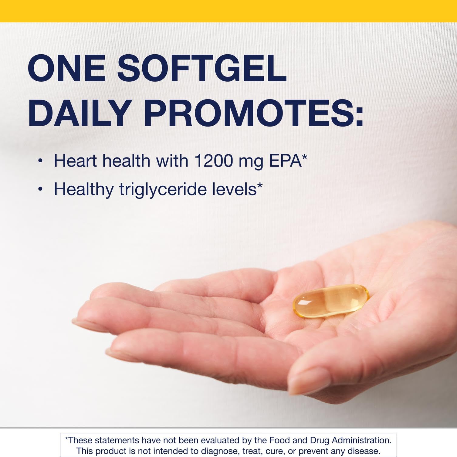 Metagenics OmegaGenics EPA 1200 softgels pack highlighting burpless formula for gentle digestion