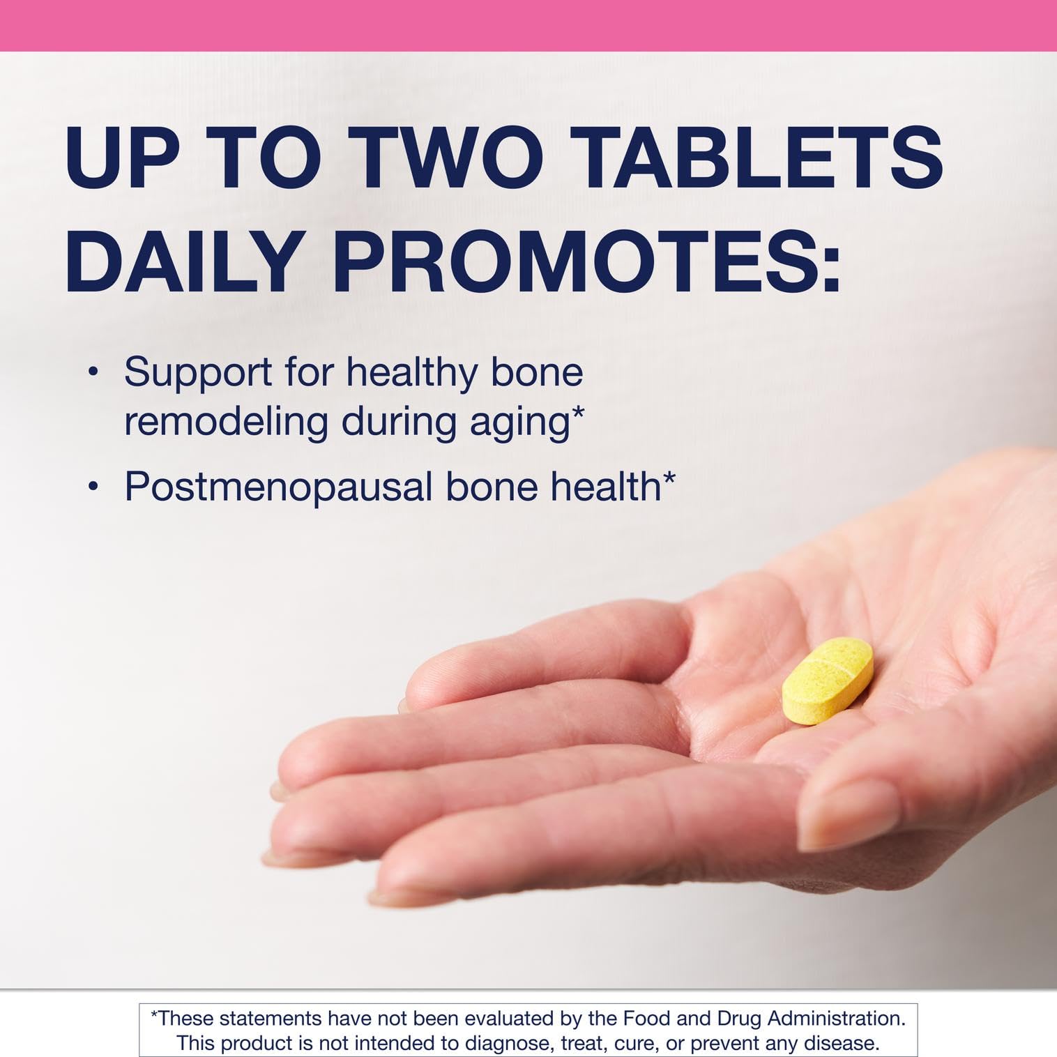 Metagenics Ostera tablets-closeup shows convenient daily capsules for adherence