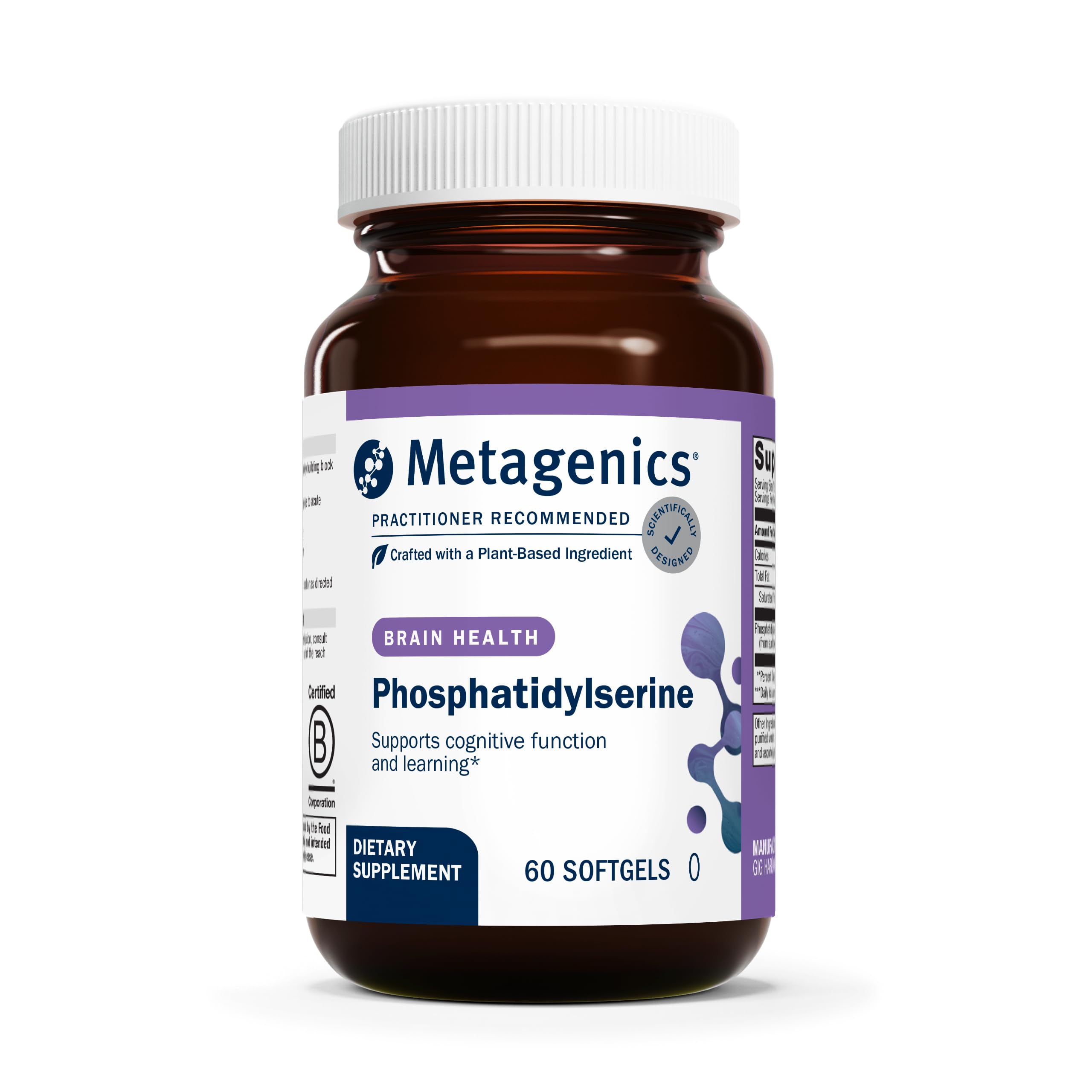 Metagenics Phosphatidylserine softgels bottle front for focus support