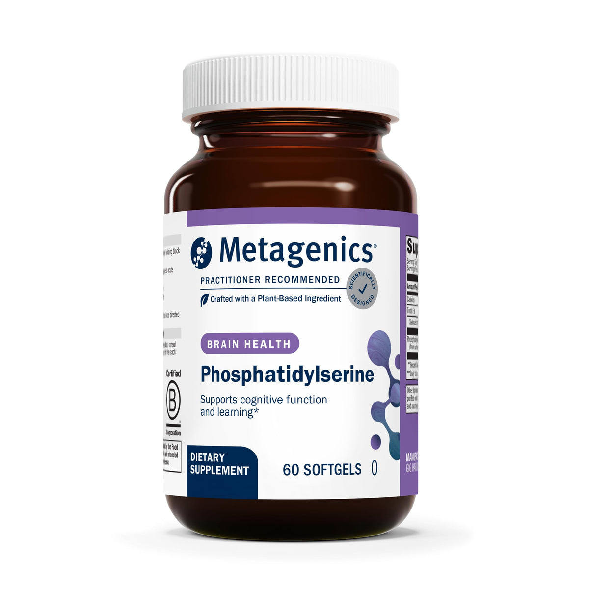 Metagenics Phosphatidylserine softgels bottle front for focus support