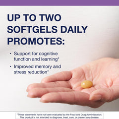 Metagenics Phosphatidylserine bottle pour showing easy daily dosing for focus