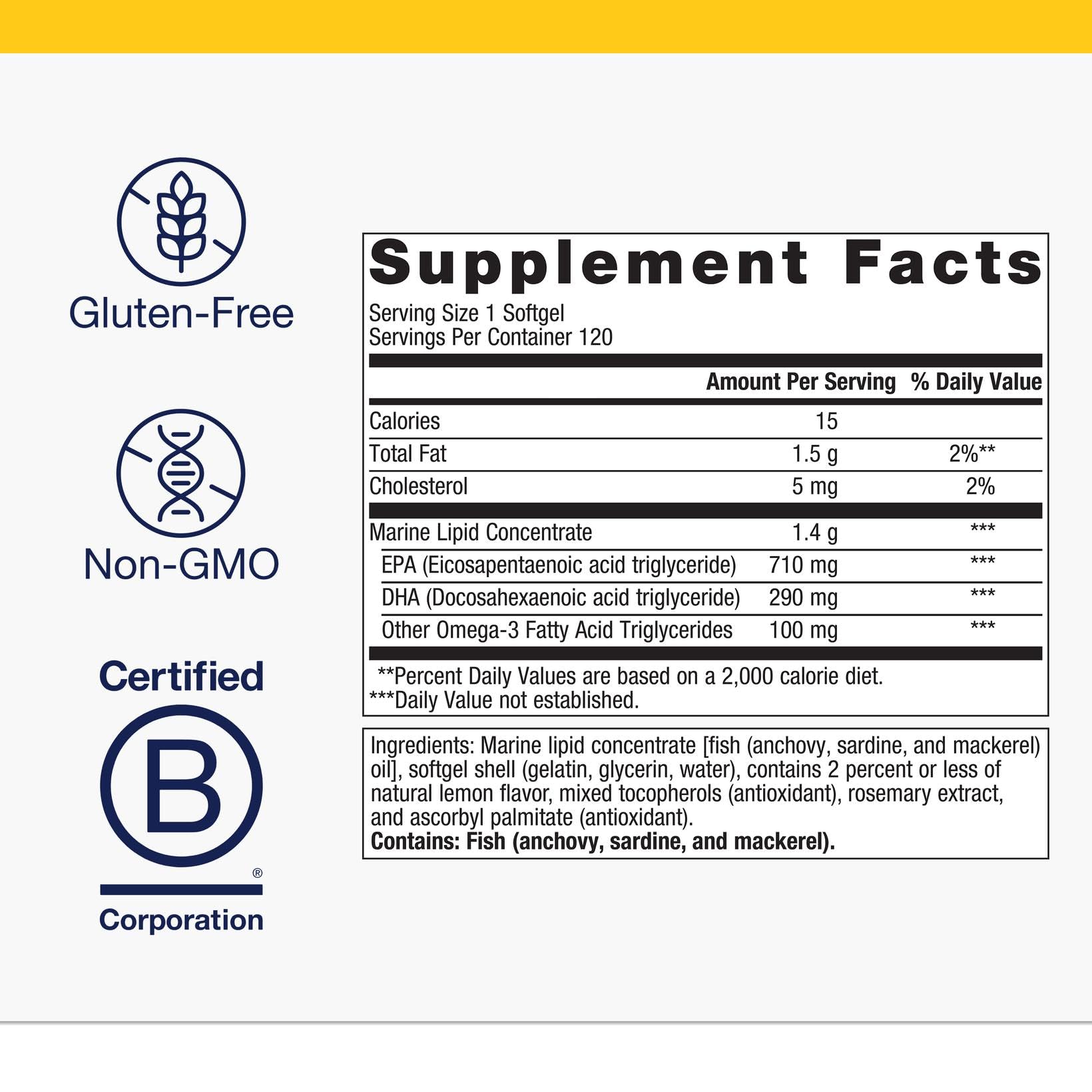 Metagenics OmegaGenics purity with antioxidants signals potency and tolerance.