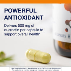 Metagenics Quercetin label detail with non-GMO and gluten-free claims