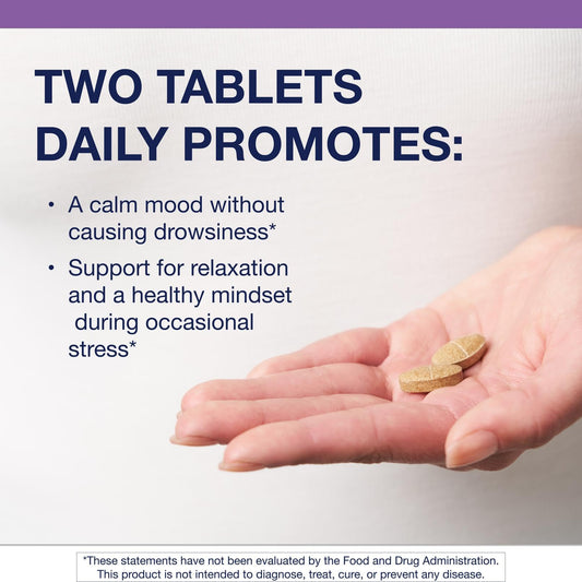 Metagenics Serenagen tablets close-up shows compact herbal capsules.