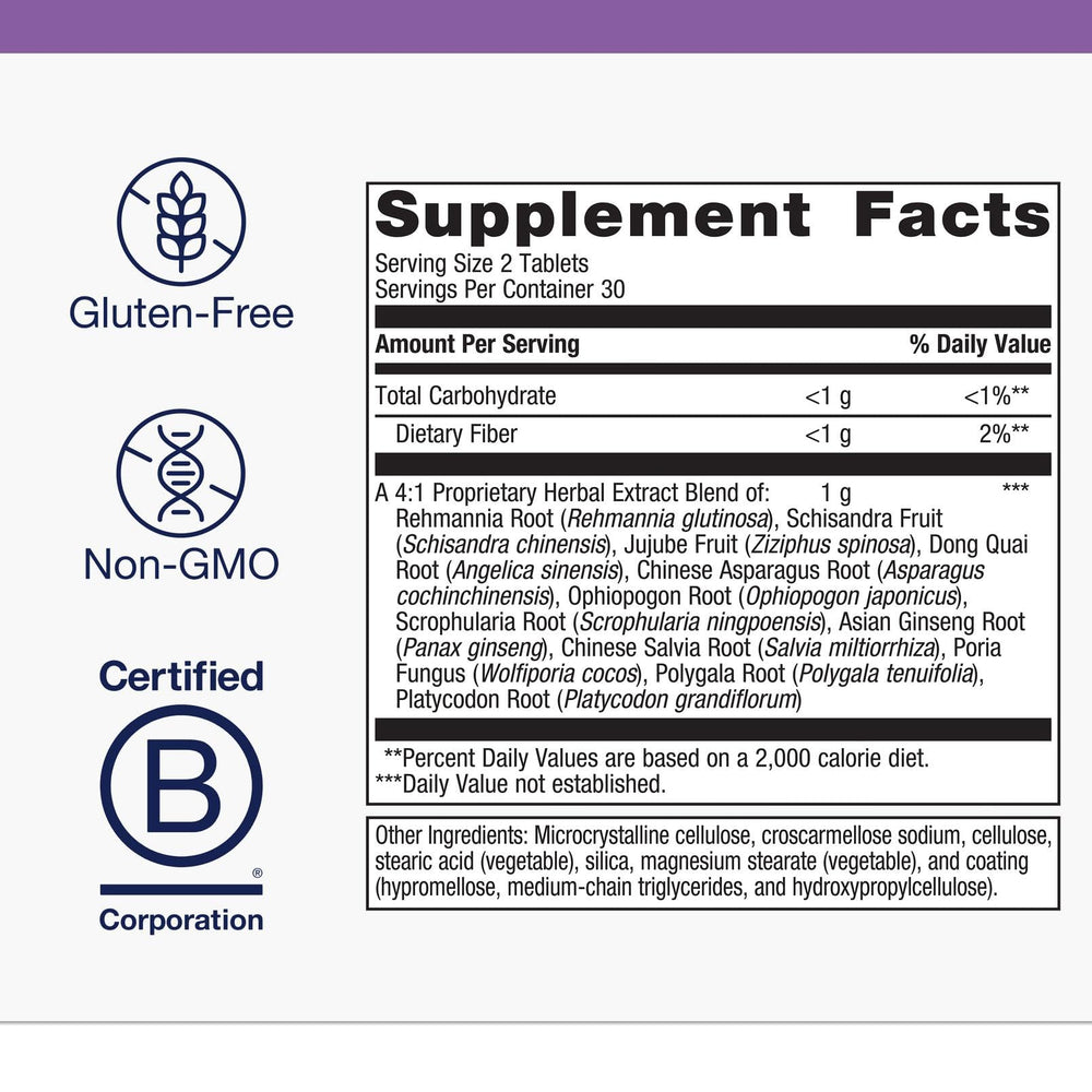 Metagenics Serenagen Chinese herbs blend visual suggests calming support.
