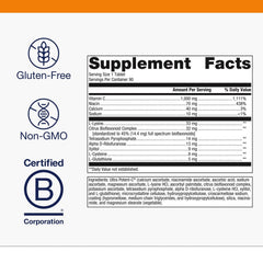 Front view of Metagenics Ultra Potent-C 1000 packaging showing non-GMO and gluten-free formula